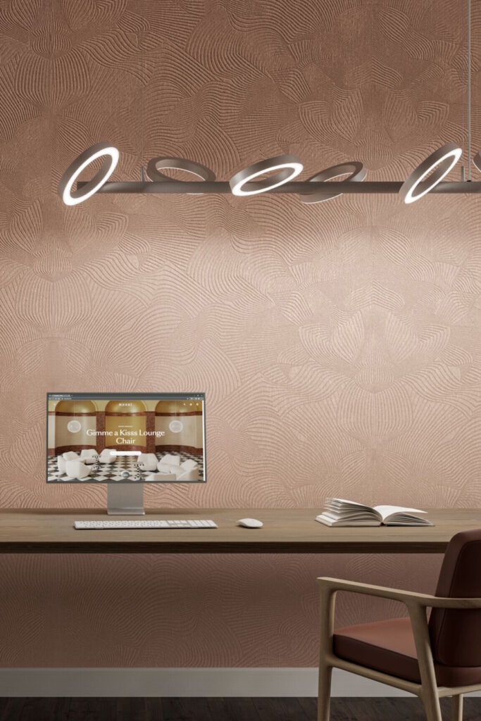 Moooi wallcovering green house Techno bee behang in kleur Dusty Pink (MO5042) - Interieur impressie