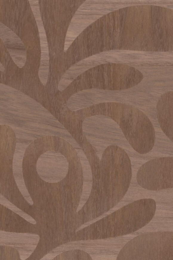 Moooi wallcovering green house Woodblock beetle fern behang in kleur Walnut (MO5021) - Product close-up