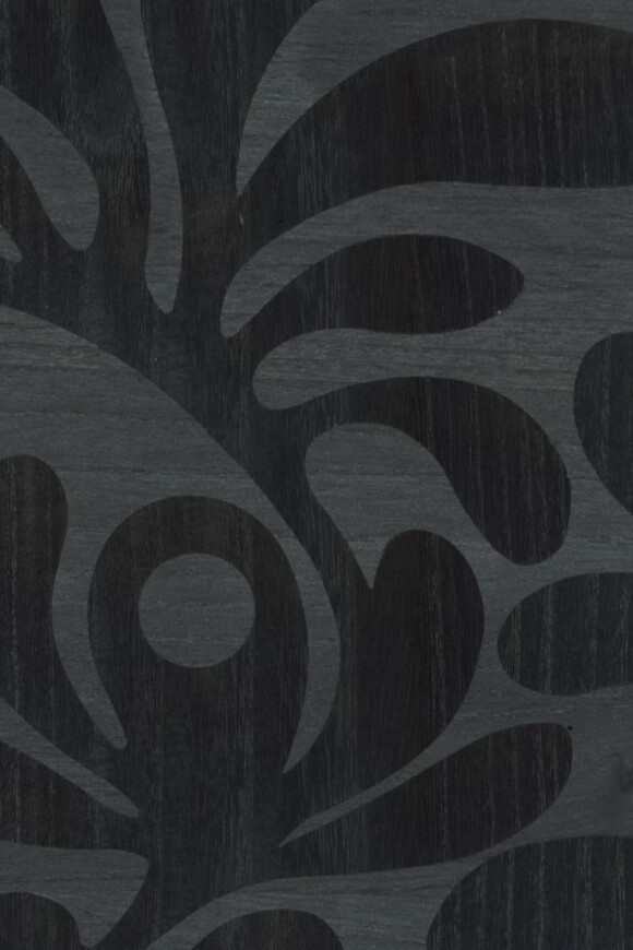 Moooi wallcovering green house Woodblock beetle fern behang in kleur Ebony (MO5022) - Product close-up