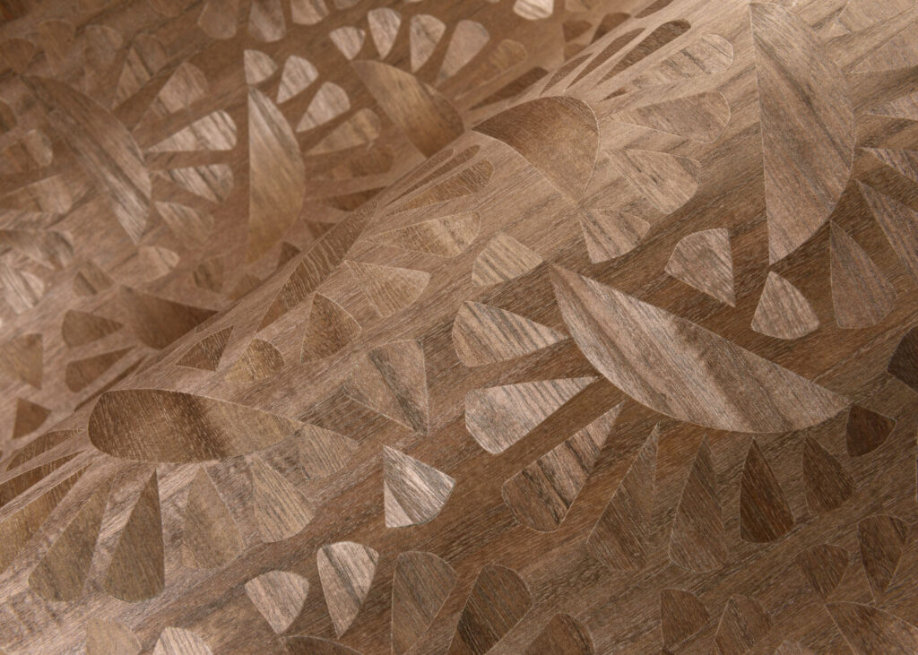 Moooi wallcovering green house Woodblock beetle flora behang (MO5061) - Sfeerbeeld