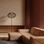 Moooi wallcovering green house Woodblock beetle flora behang in kleur Walnut (MO5061) - Interieur impressie