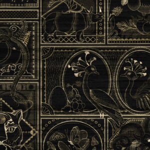 Moooi wallcovering memento moooi Golden tiger behang in kleur Ebony (MO4040) - Product close-up
