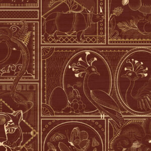 Moooi wallcovering memento moooi Golden tiger behang in kleur Jarrah (MO4041) - Product close-up