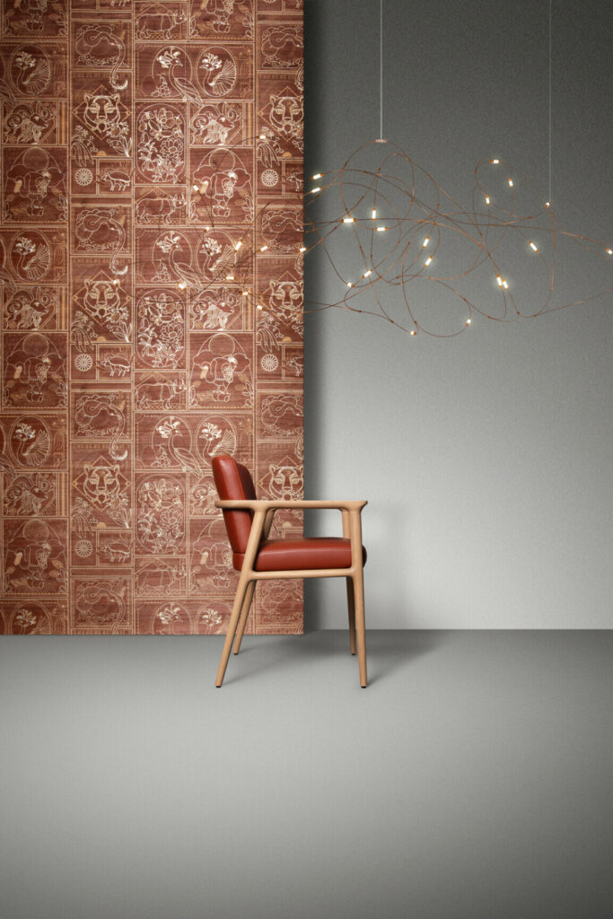 Moooi wallcovering memento moooi Golden tiger behang in kleur Jarrah (MO4041) - Interieur impressie