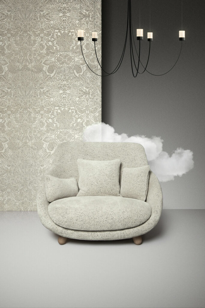 Moooi wallcovering memento moooi Mimic moth behang in kleur Dodo (MO4003) - Interieur impressie