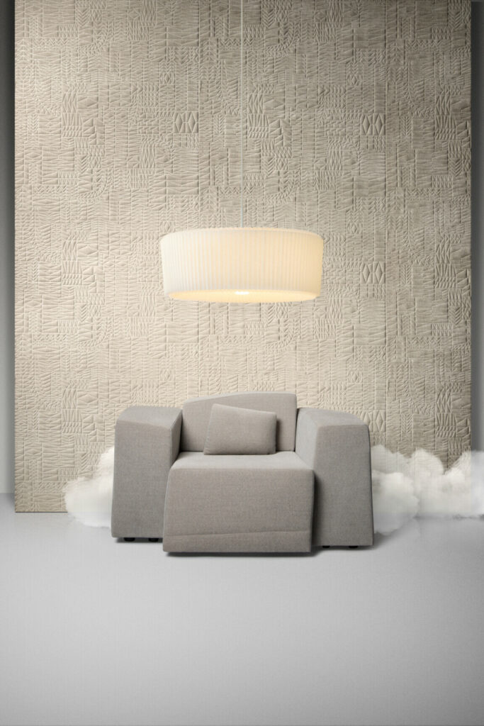Moooi wallcovering memento moooi Pogo goat behang in kleur Stone (MO4052) - Interieur impressie