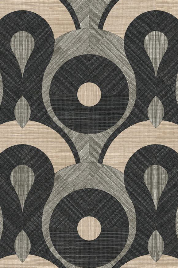 Moooi wallcovering memento moooi Queen cobra behang in kleur Smoke (MO4010) - Product close-up