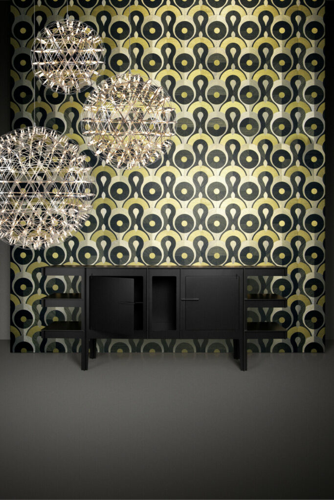 Moooi wallcovering memento moooi Queen cobra behang in kleur Peridot (MO4012) - Interieur impressie