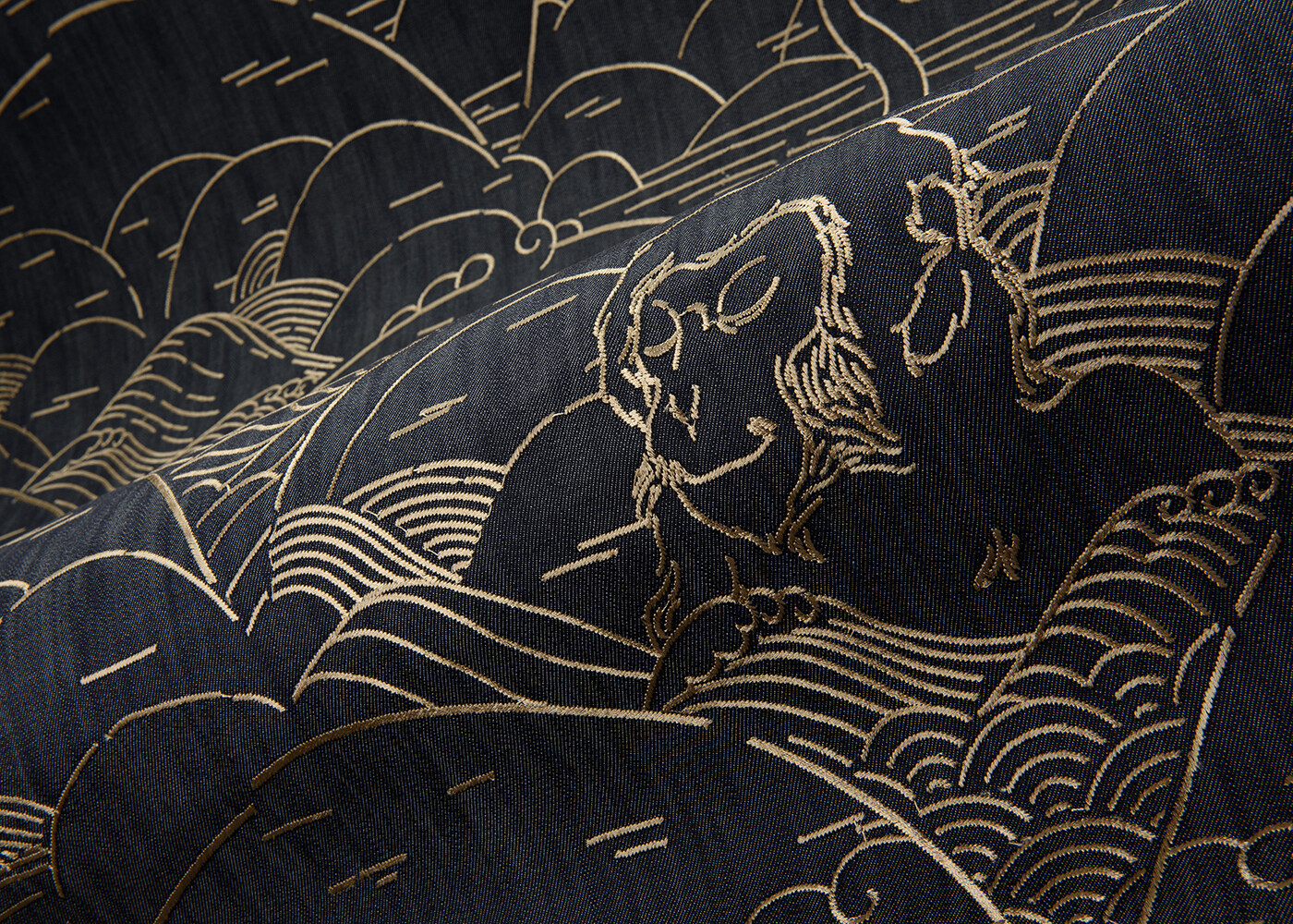 Moooi Wallcovering Tokyo Blue Indigo Macaque