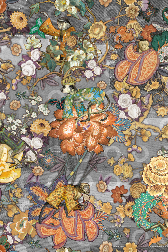 Moooi wallcovering tokyo blue Rendezvous tokyo blue behang in kleur Cashmere (MO3011) - Product close-up