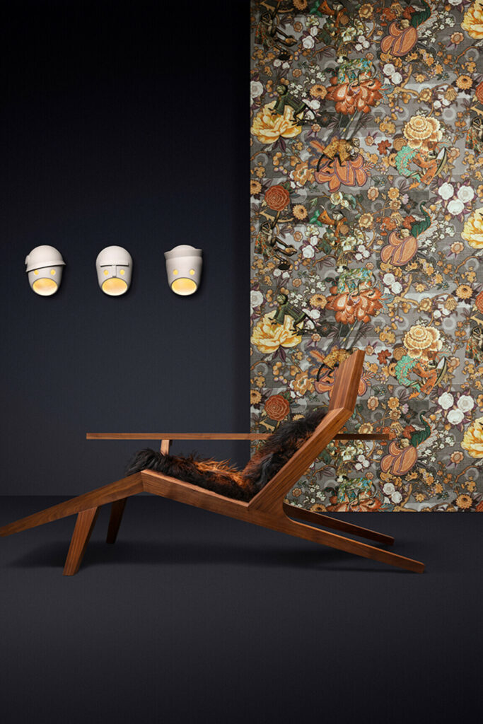 Moooi wallcovering tokyo blue Rendezvous tokyo blue behang in kleur Cashmere (MO3011) - Interieur impressie