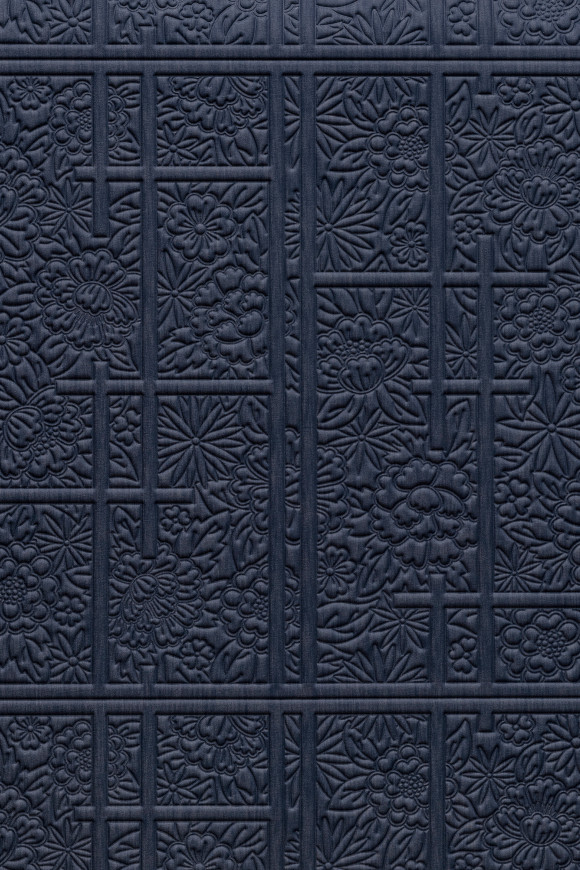 Moooi wallcovering tokyo blue Shoji blossom behang in kleur Denim (MO3030) - Product close-up