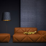 Moooi wallcovering tokyo blue Shoji blossom behang in kleur Denim (MO3030) - Interieur impressie