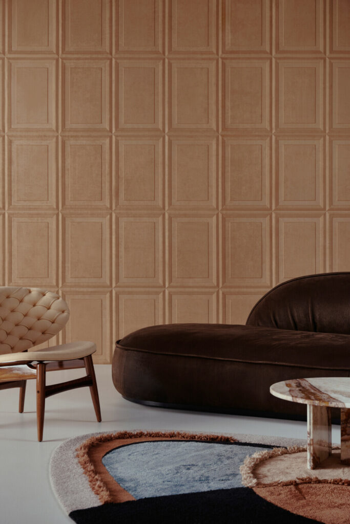 Arte Objet Cassetta behang in kleur Cinnamon (44010) - Interieur impressie