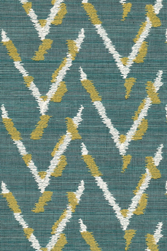 Arte Osmanthus Chasu behang in kleur Lemony Teal (54513) - Product close-up