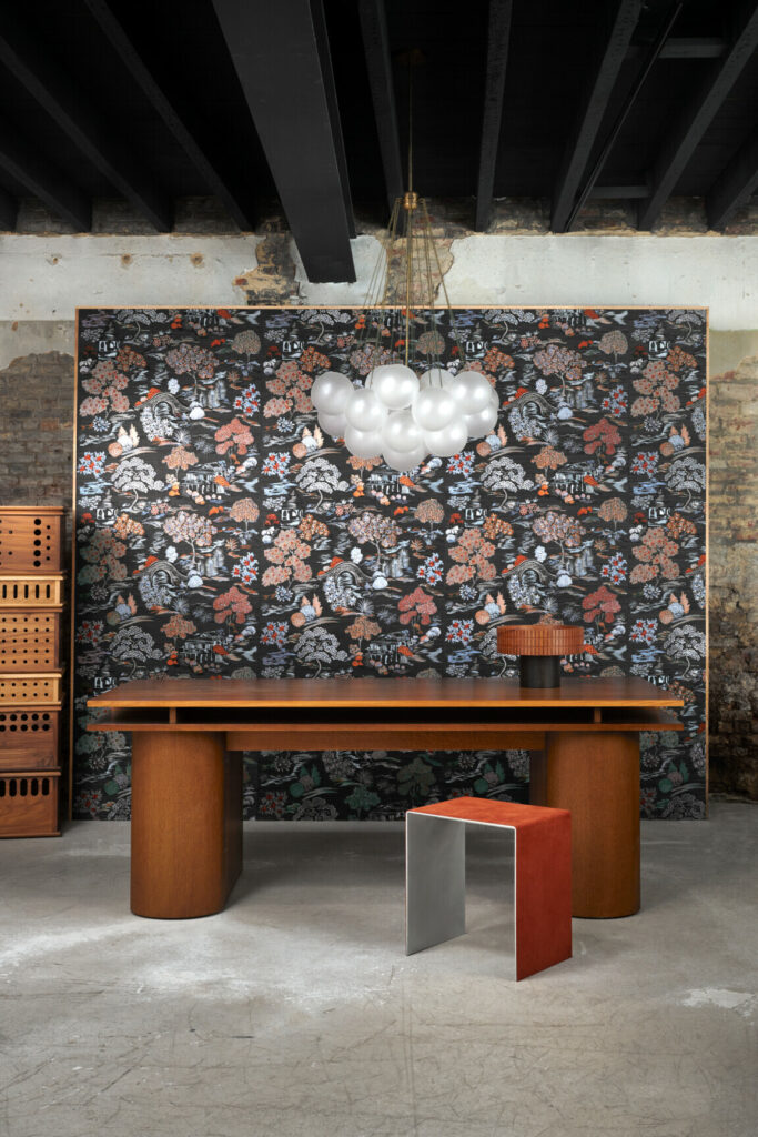 Arte Osmanthus Gardens of okayama behang in kleur Midnight Garden (54501) - Interieur impressie