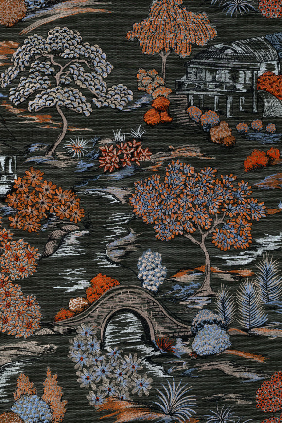 Arte Osmanthus Gardens of okayama behang in kleur Midnight Garden (54501) - Product close-up