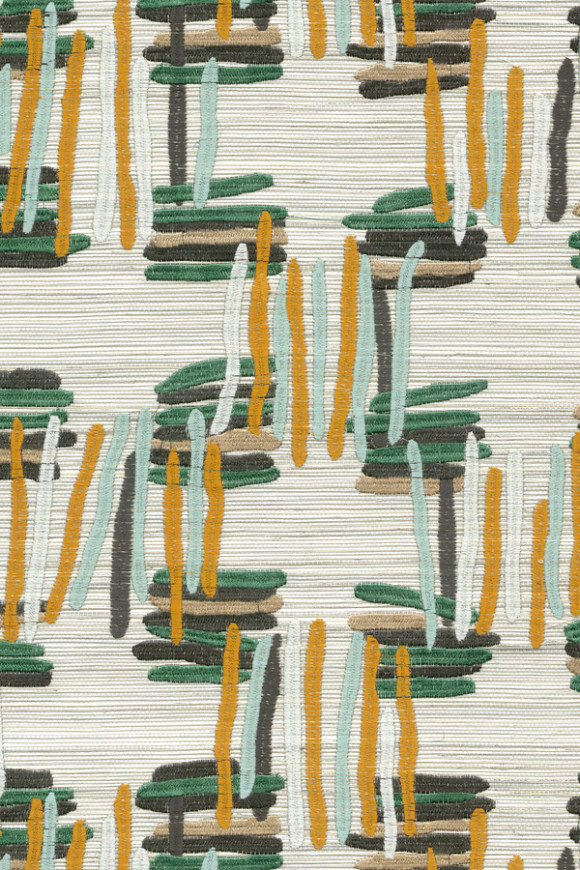 Arte Osmanthus Tatami behang in kleur Green Almond (54520) - Product close-up