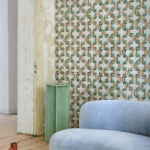 Arte Osmanthus Tatami behang in kleur Green Almond (54520) - Interieur impressie