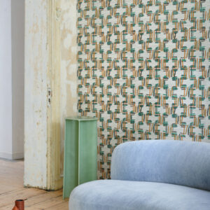 Arte Osmanthus Tatami behang in kleur Green Almond (54520) - Interieur impressie