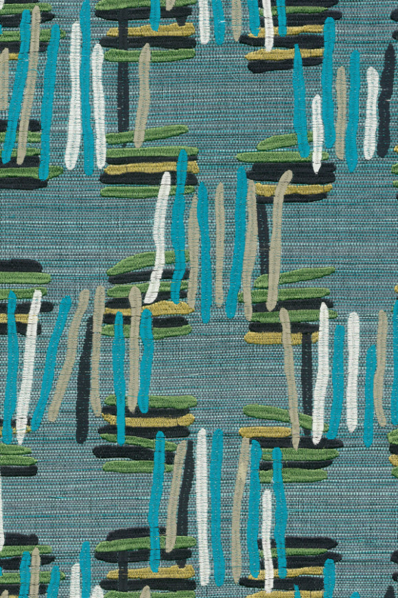 Arte Osmanthus Tatami behang in kleur Calypso Teal (54524) - Product close-up
