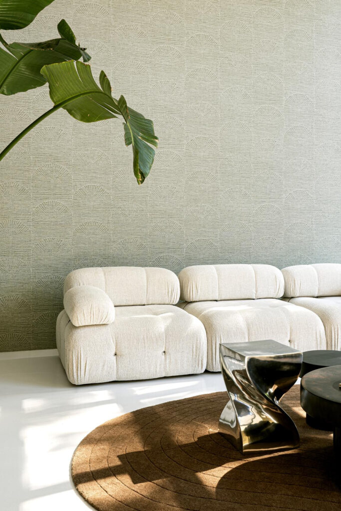 Arte Pampas Cupula behang in kleur Lagoon (73563) - Interieur impressie