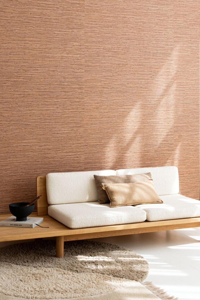 Arte Pampas Matiz behang in kleur Camel (73526) - Interieur impressie