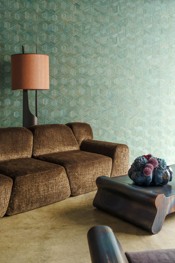 Arte Prismatic Reflect behang in kleur Turquoise (52480) - Interieur impressie