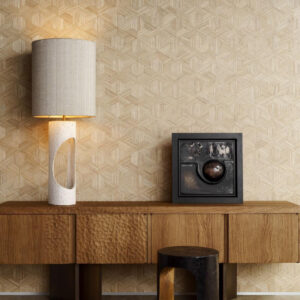 Arte Prismatic Reflect behang in kleur Golden Straw (52481) - Interieur impressie