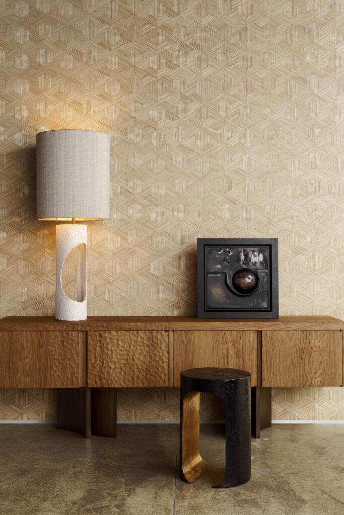 Arte Prismatic Reflect behang in kleur Golden Straw (52481) - Interieur impressie