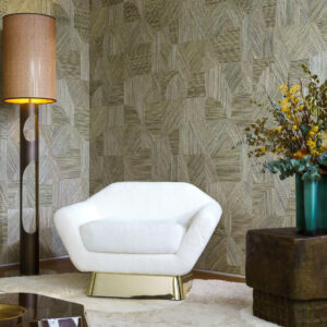 Arte Prismatic Refraction behang in kleur Green Lagoon (52460) - Interieur impressie