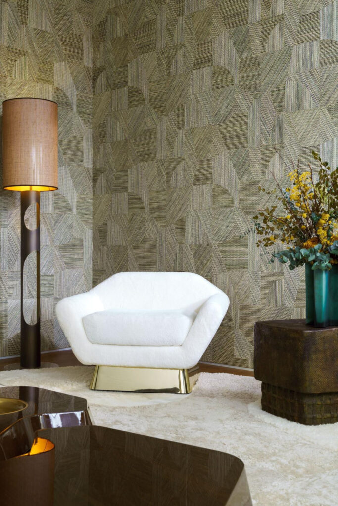 Arte Prismatic Refraction behang in kleur Green Lagoon (52460) - Interieur impressie