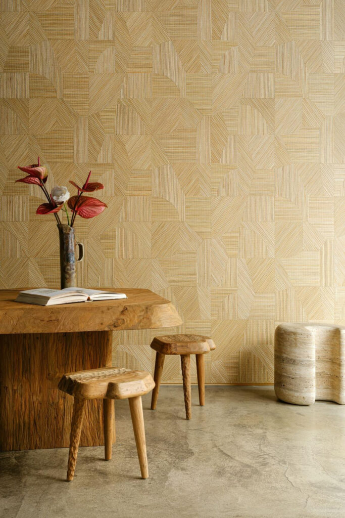 Arte Prismatic Refraction behang in kleur Marigold (52463) - Interieur impressie