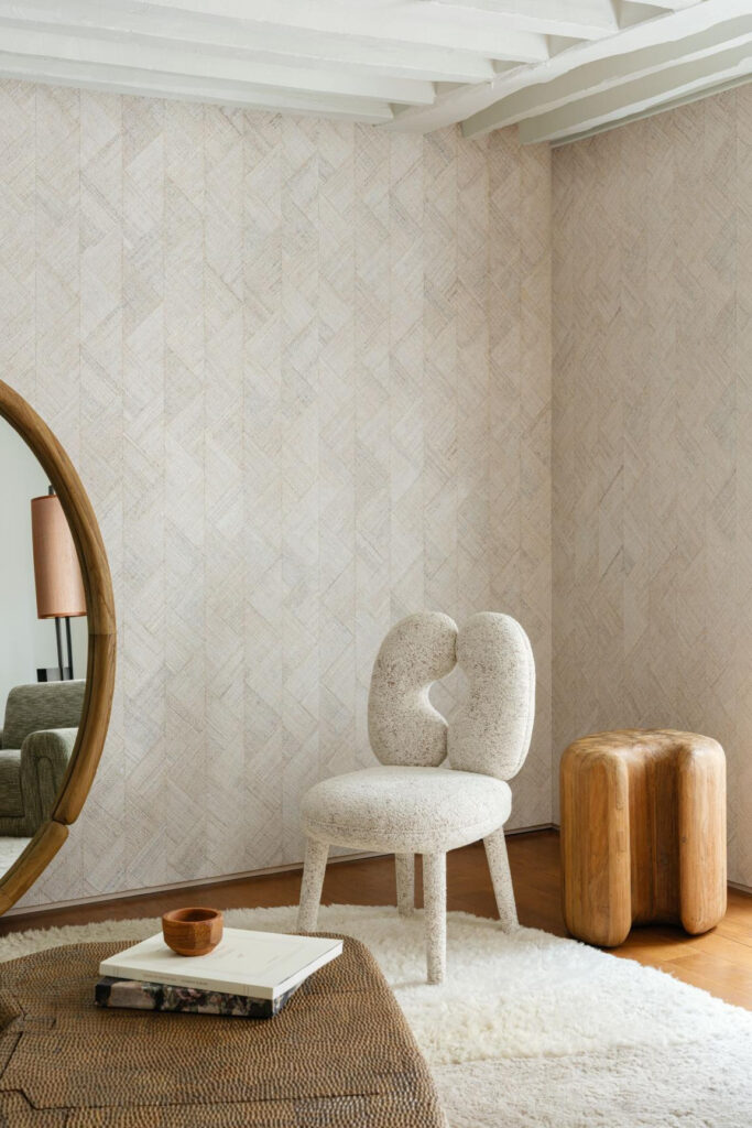 Arte Prismatic Rutile behang in kleur Washed White (52422) - Interieur impressie