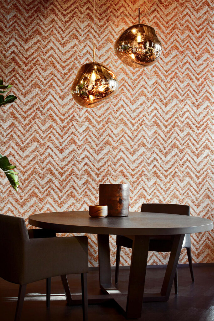 Arte Revera Cadance behang in kleur Fire Orange (47551) - Interieur impressie