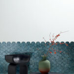 Arte Samal Camber behang in kleur Deep Ocean (33732) - Interieur impressie