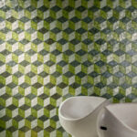 Arte Samal Cubic behang in kleur Ever Green (33701) - Interieur impressie