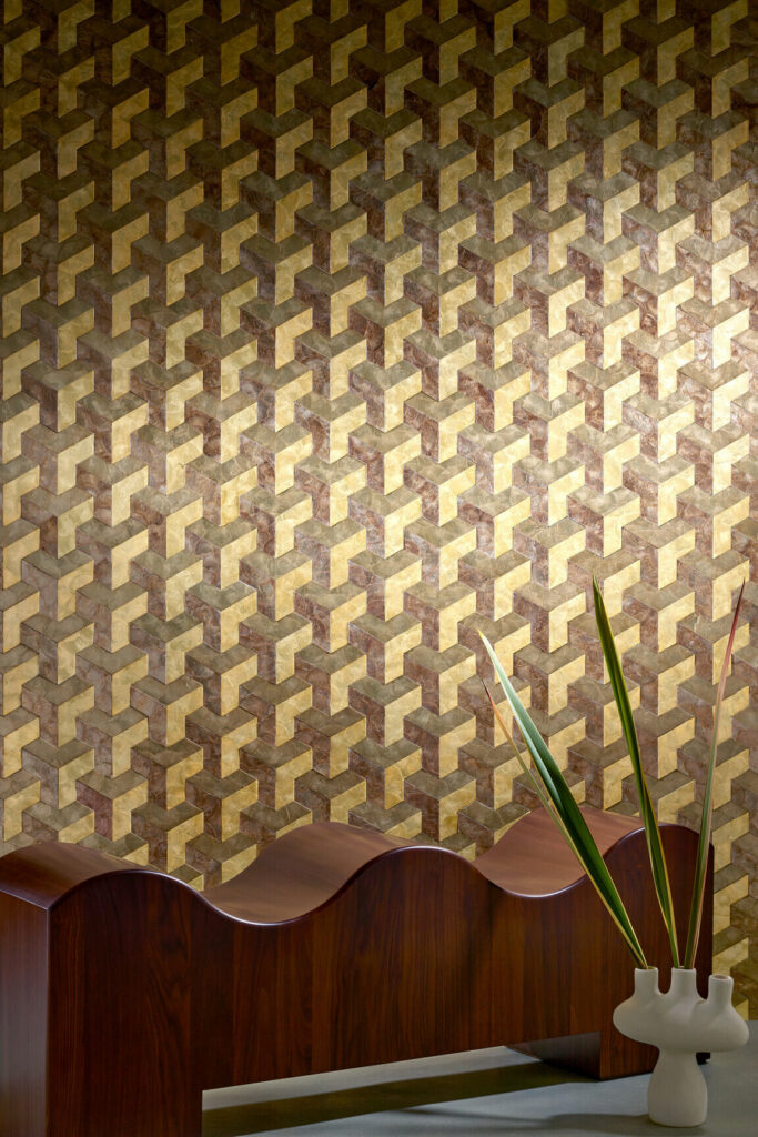 Arte Samal Helix behang in kleur Ginger Roots (33720) - Interieur impressie