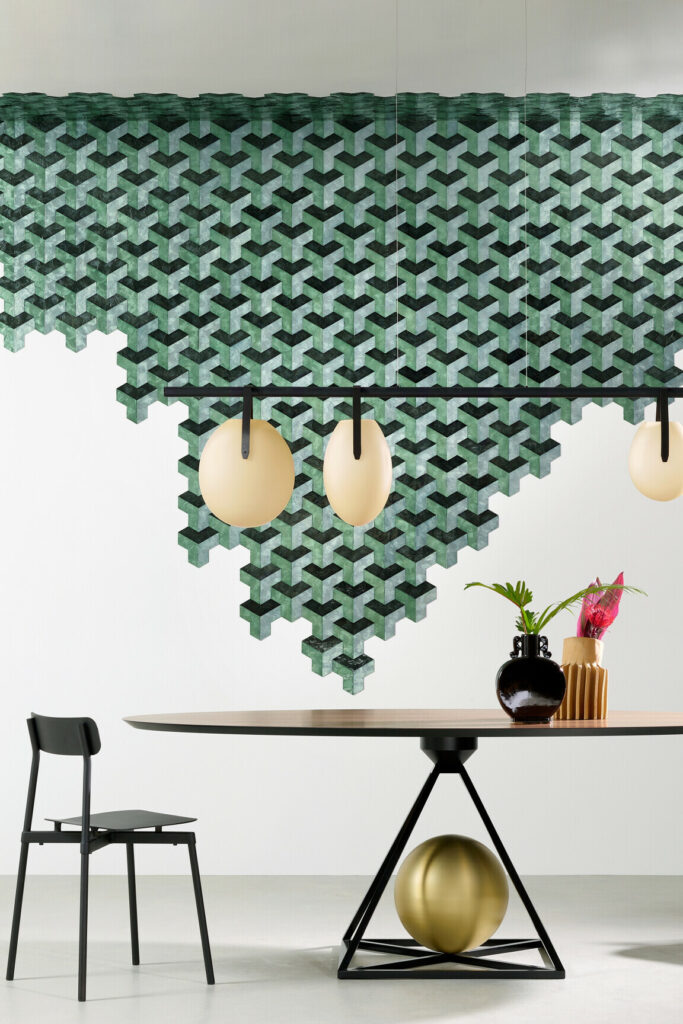 Arte Samal Helix behang in kleur Glazed Sage (33722) - Interieur impressie