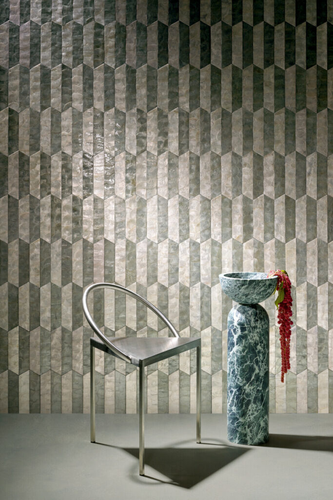 Arte Samal Prisma behang in kleur Dove Grey (33710) - Interieur impressie