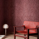 Arte Sculptura Piante behang in kleur Indian Red (42520) - Interieur impressie