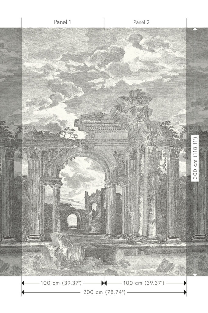 Arte Sculptura Rovine behang in kleur Onyx (42560) - Interieur impressie