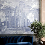 Arte Sculptura Rovine behang in kleur Denim Blue (42561) - Interieur impressie