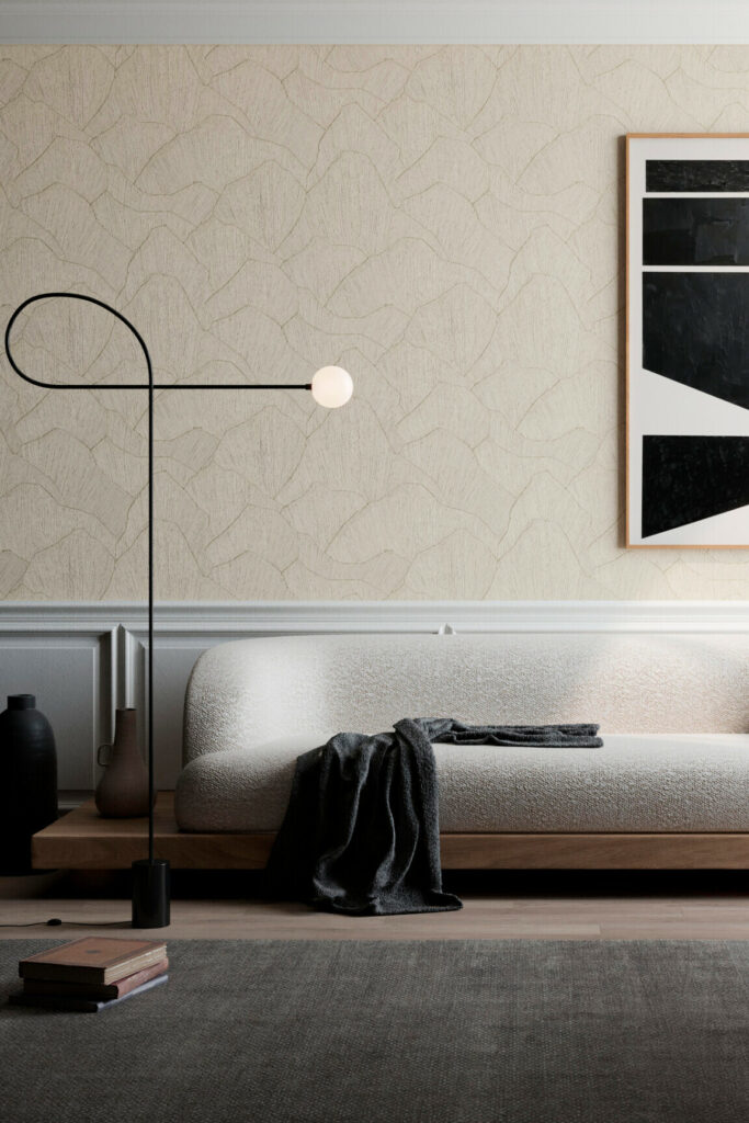 Arte Sculptura Shards behang in kleur Sand Drift (42505) - Interieur impressie