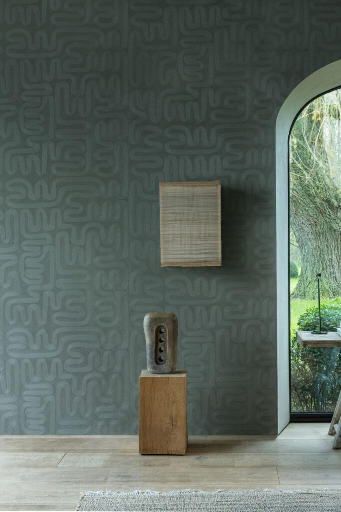 Arte Tali Sarana behang in kleur Eucalyptus (60704) - Interieur impressie