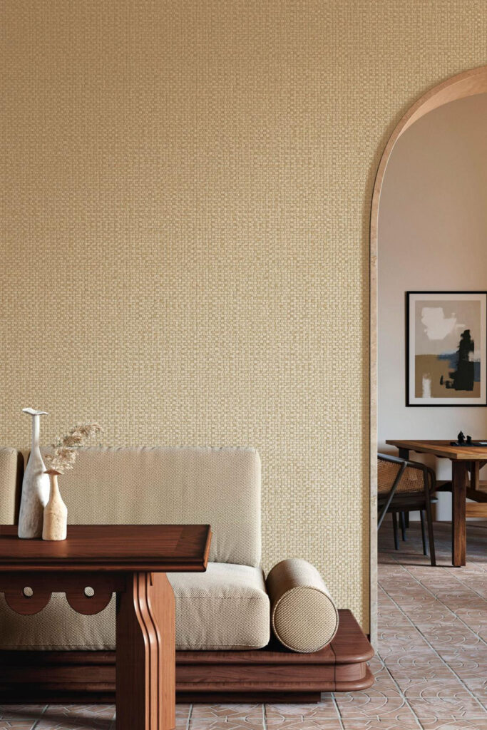 Arte Textura ignis Puna behang in kleur Alabaster (81545A) - Interieur impressie