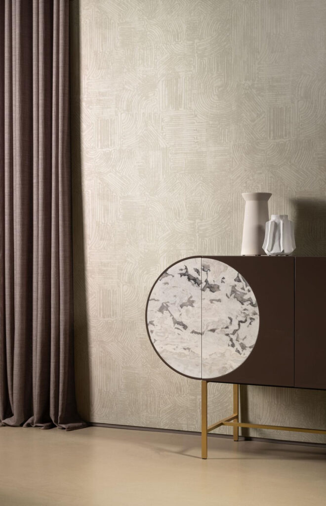 Arte Textura ignis Tamba behang in kleur Pebble (60724A) - Interieur impressie