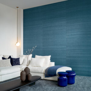 Arte Wild silk Ghicha silk behang in kleur Jeans (86555) - Interieur impressie