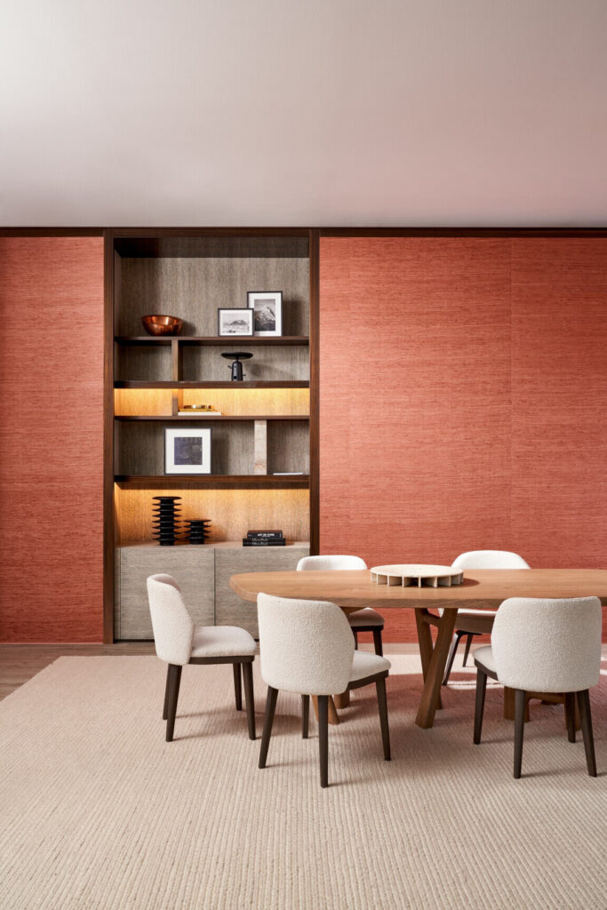 Arte Wild silk Pure silk behang in kleur Sunset (86528) - Interieur impressie