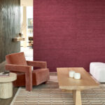Arte Wild silk Pure silk behang in kleur Indian Red (86529) - Interieur impressie